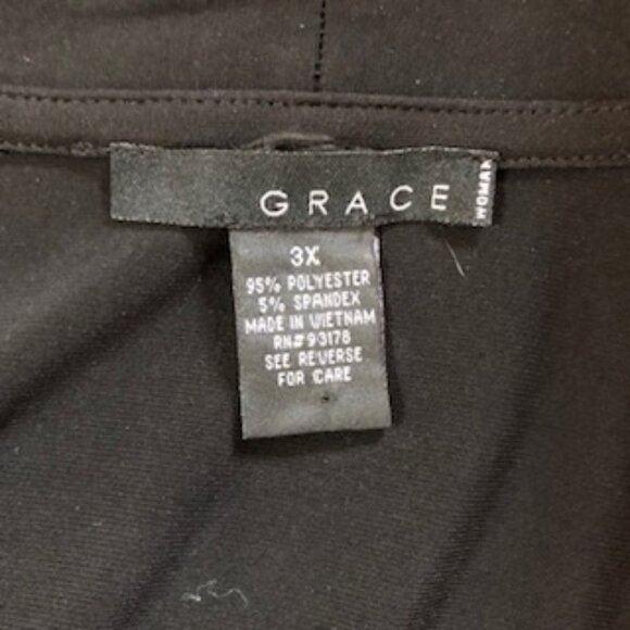 Grace Lightweight Black Swing Cardigan Overshirt Jacket Excellent Condition 3X - Picture 4 of 4